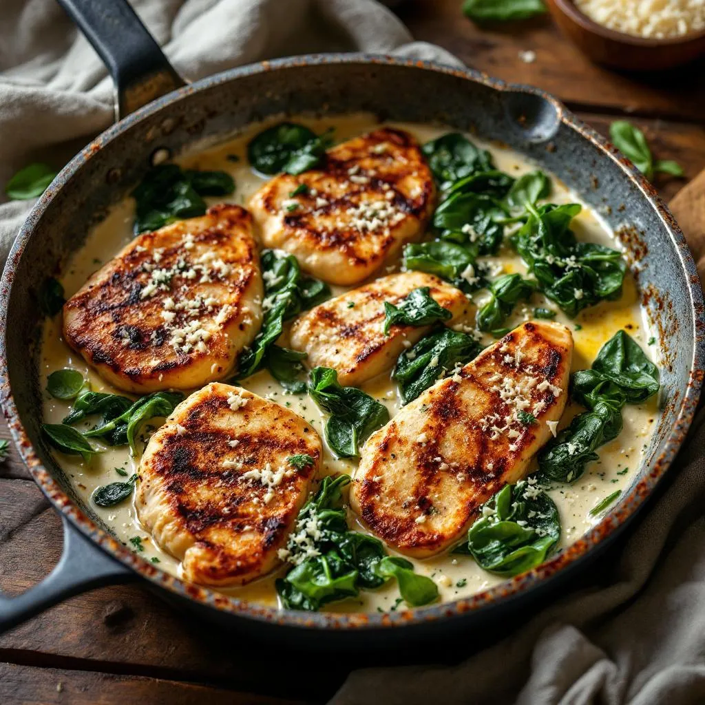 Creamy Chicken and Spinach Skillet