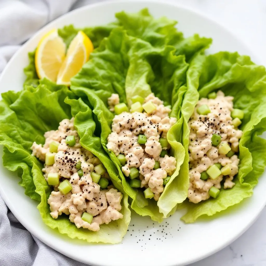   Tuna Mayo Lettuce Wraps