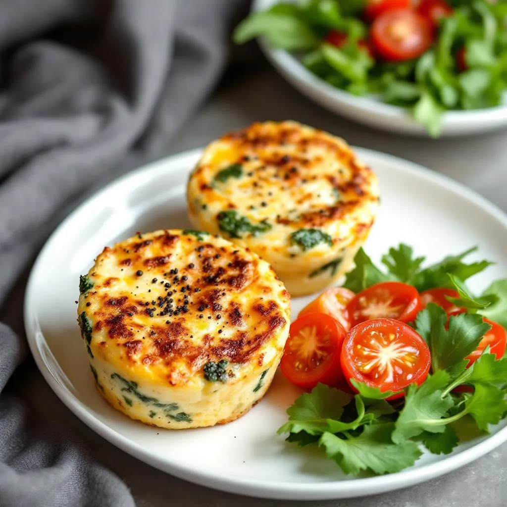   Egg Muffins with Spinach, Cheese & Bacon – Easy Breakfast Prep serving
